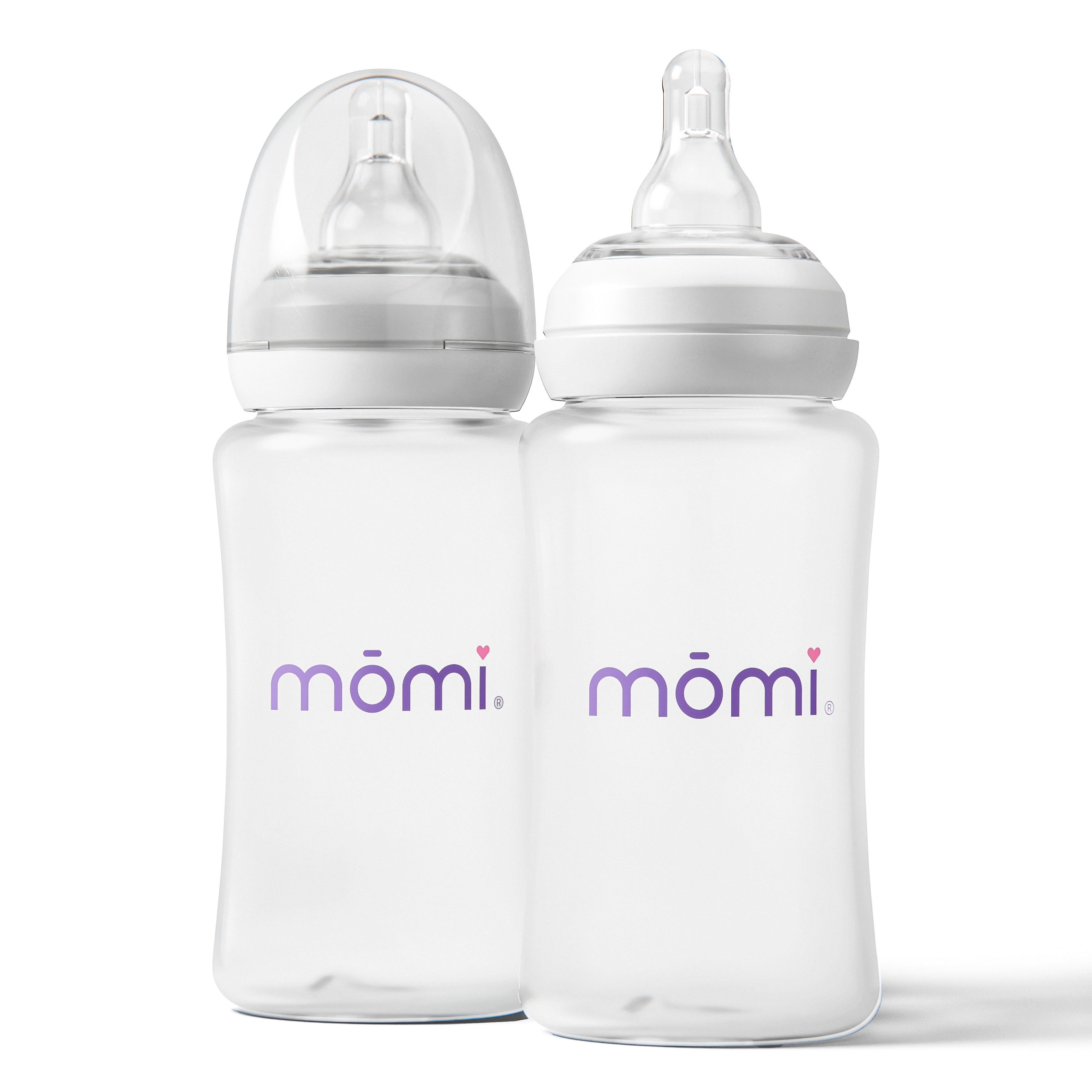 mōmi breast-like bottle 2-sets, 10oz plastic