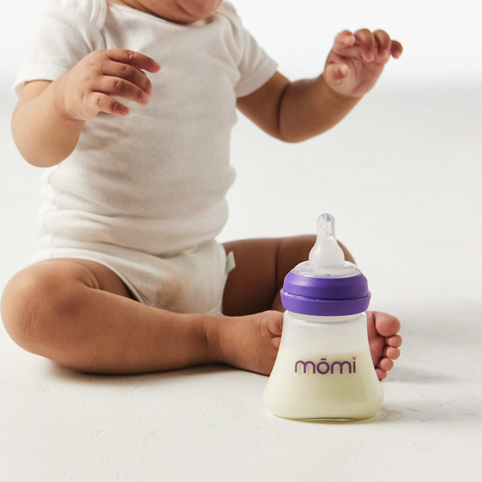 mōmi breast-like bottle, 5oz 2-set, purple or gray
