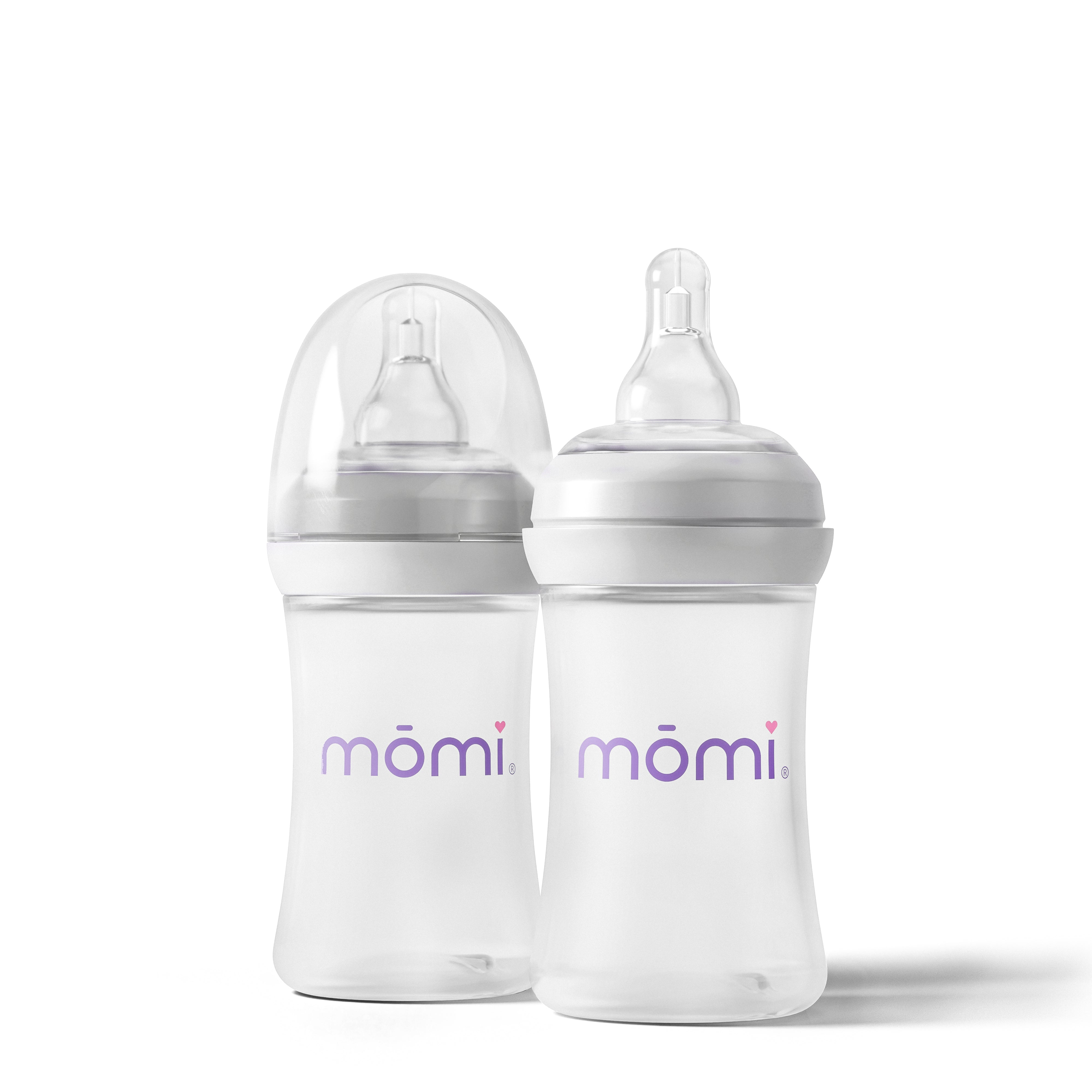 mōmi breast-like bottle sets, 4oz plastic