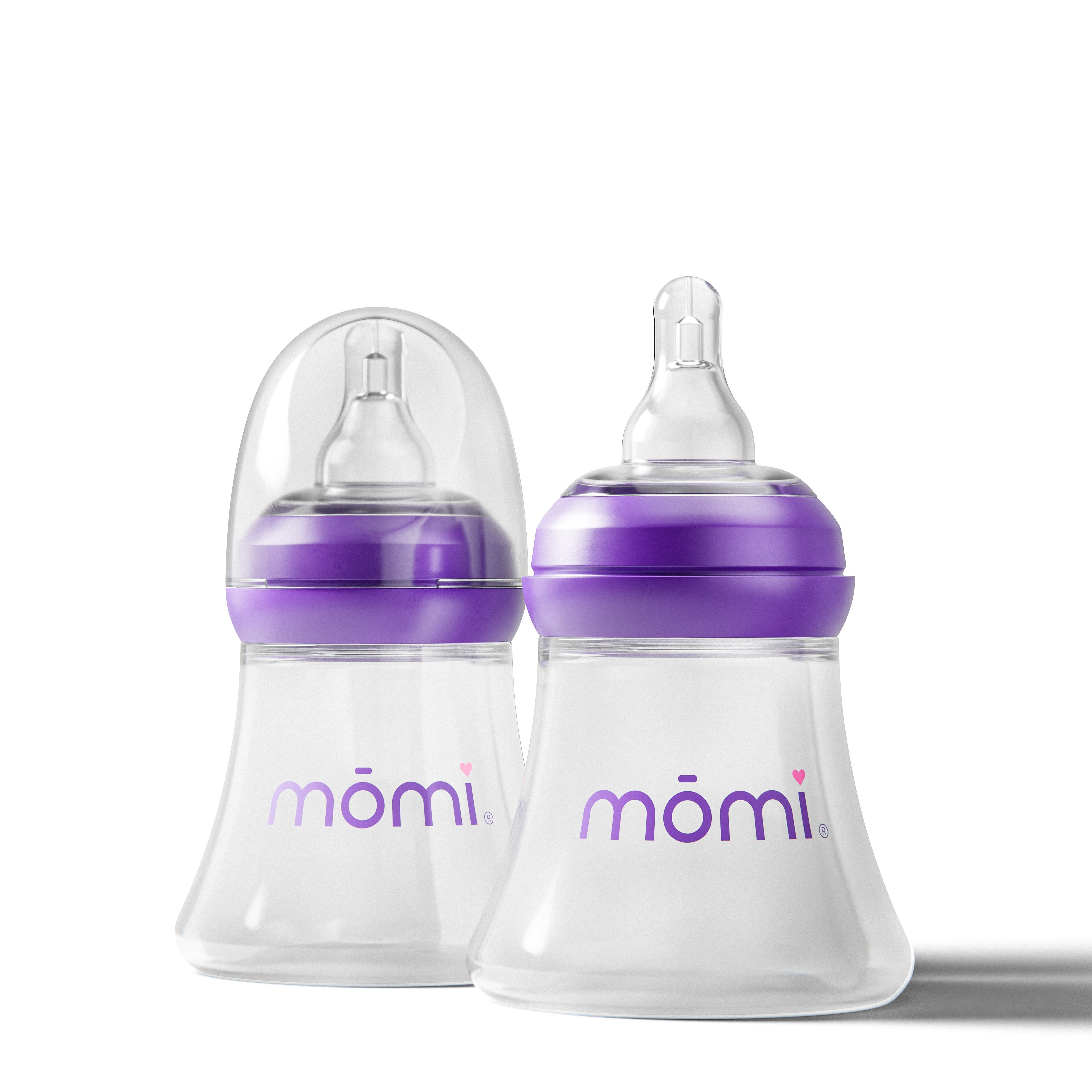 mōmi breast-like bottle, 5oz 2-set, purple or gray