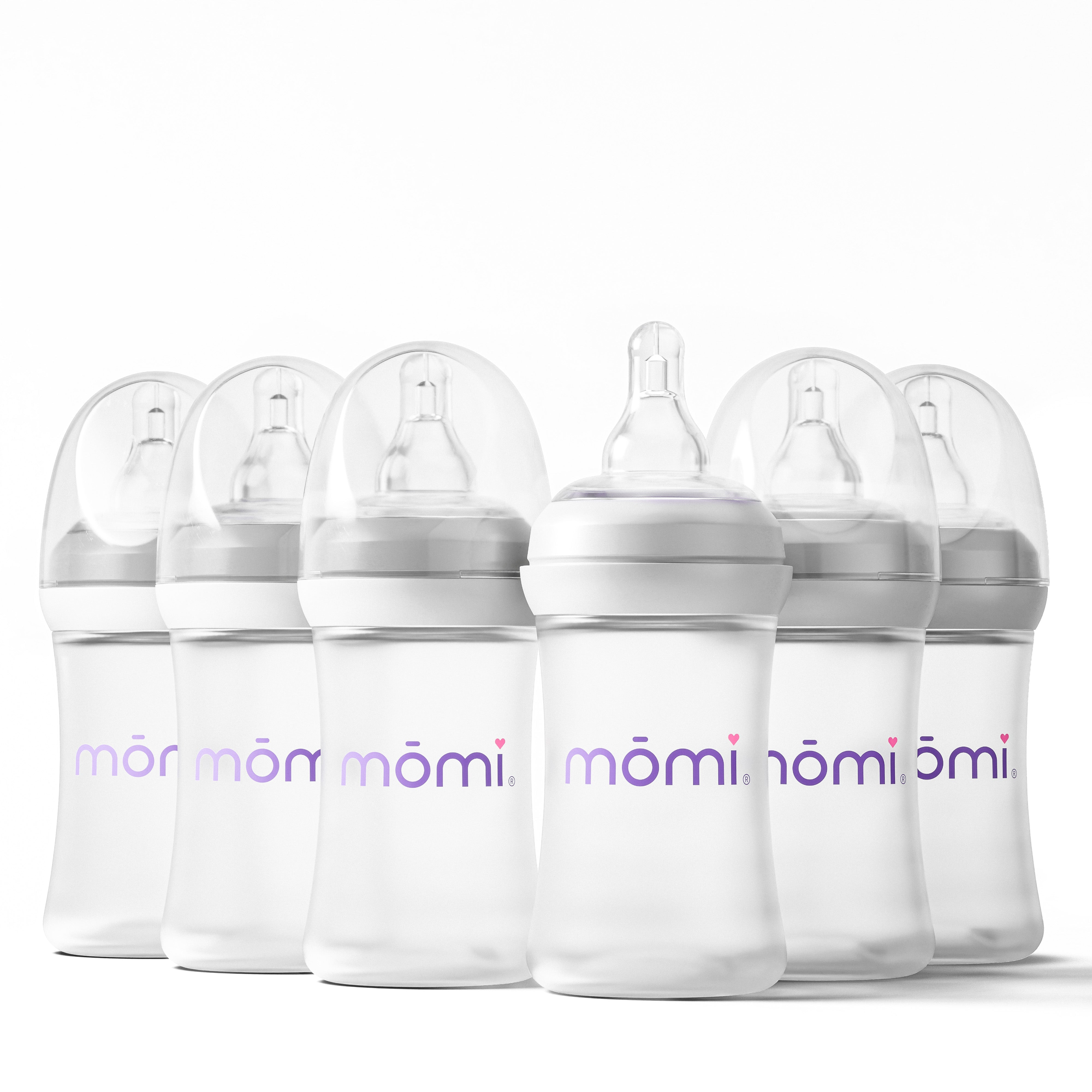 mōmi bpa-free plastic baby bottle sets in 4oz