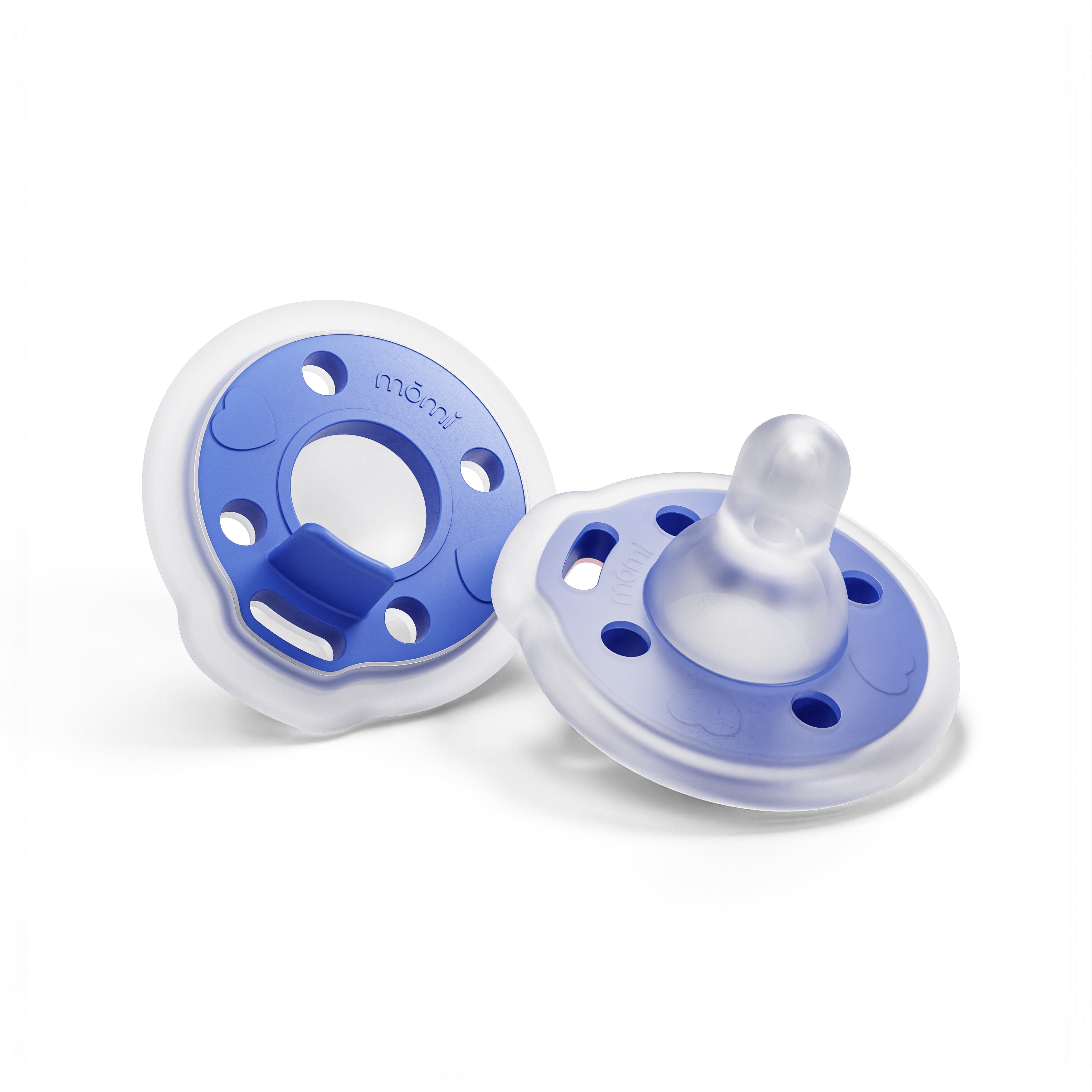 mōmi babypace® breast-like pacifier 2-set in deep lapis blue