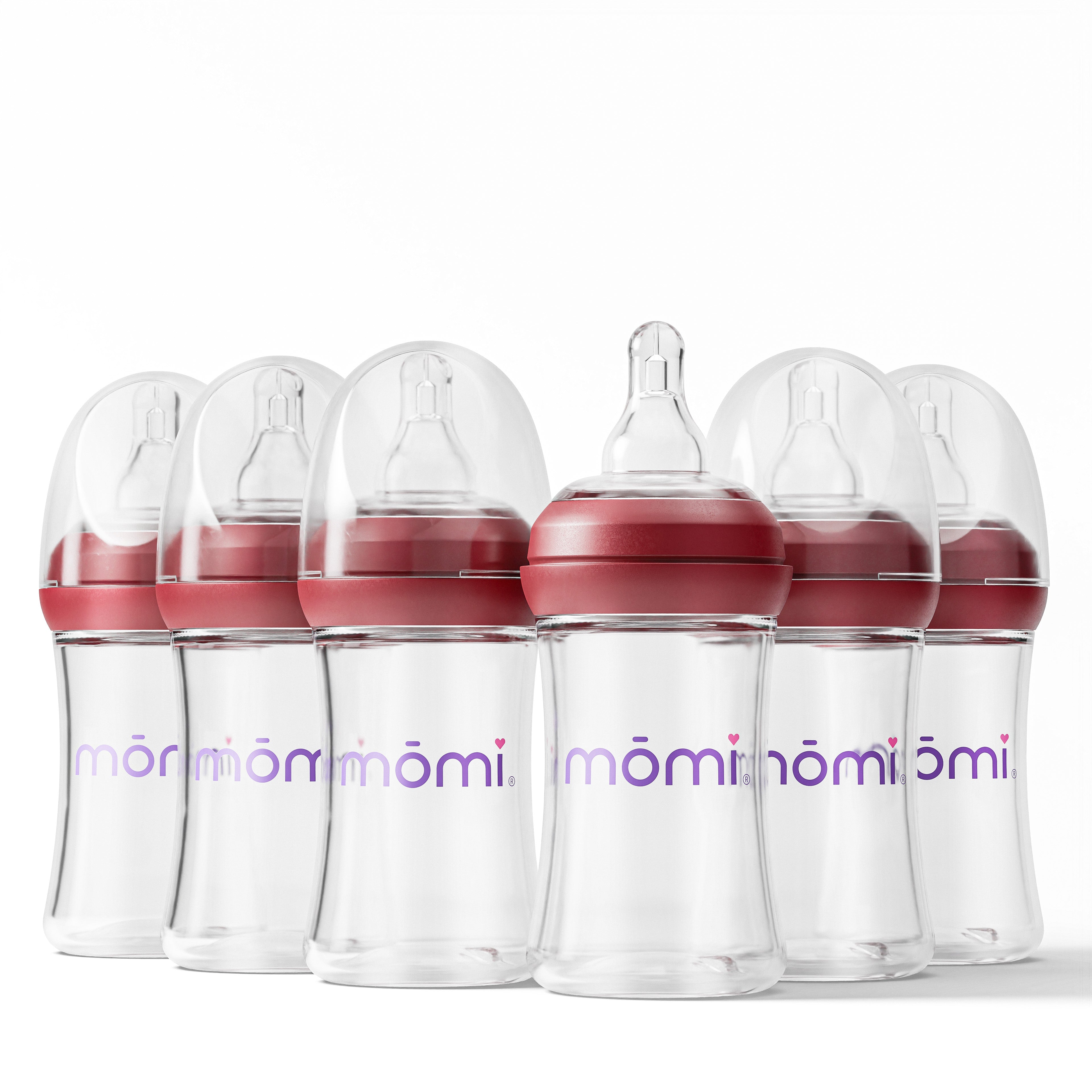 momi vibes breast-like bottle sets - cranberry