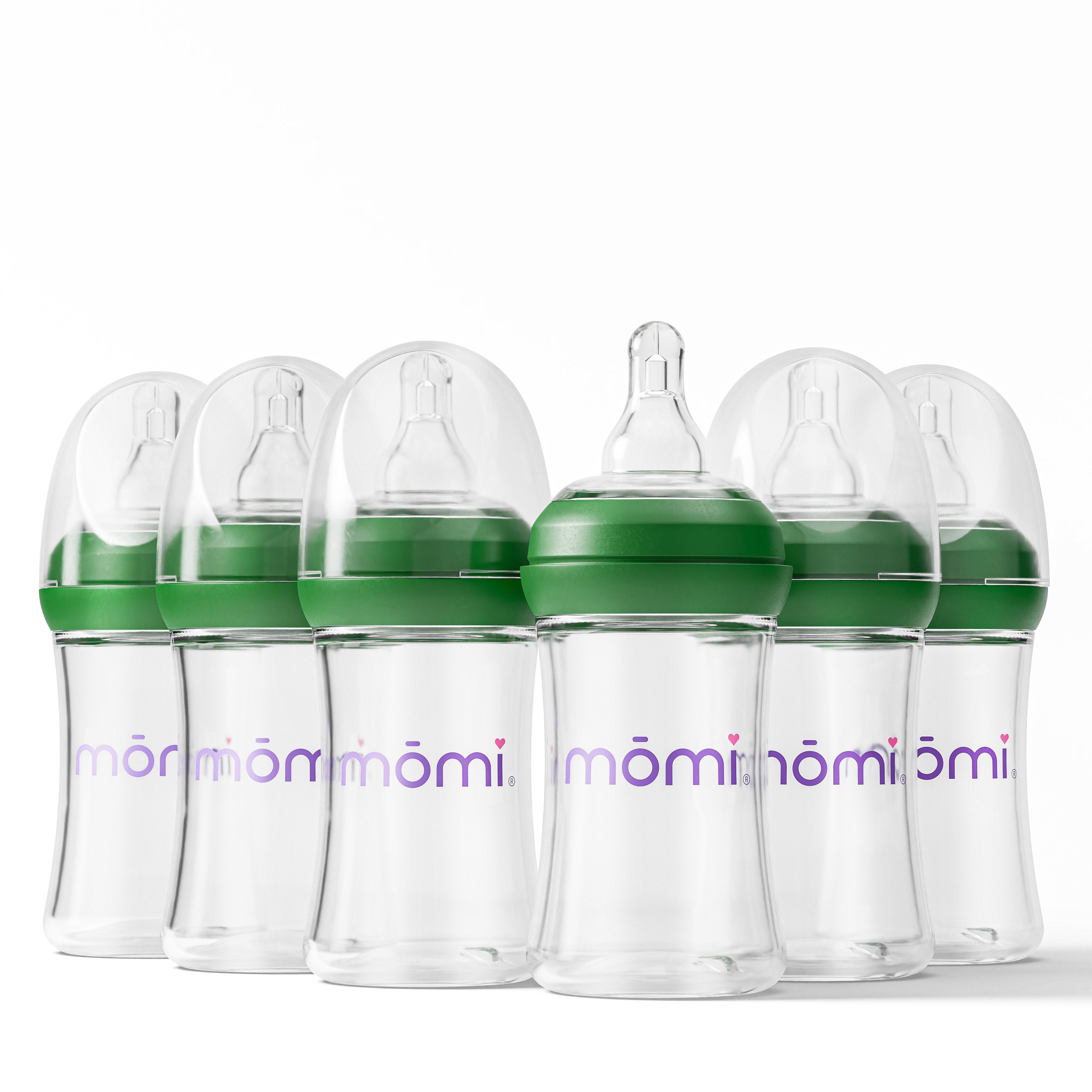 momi vibes breast-like bottle sets - evergreen