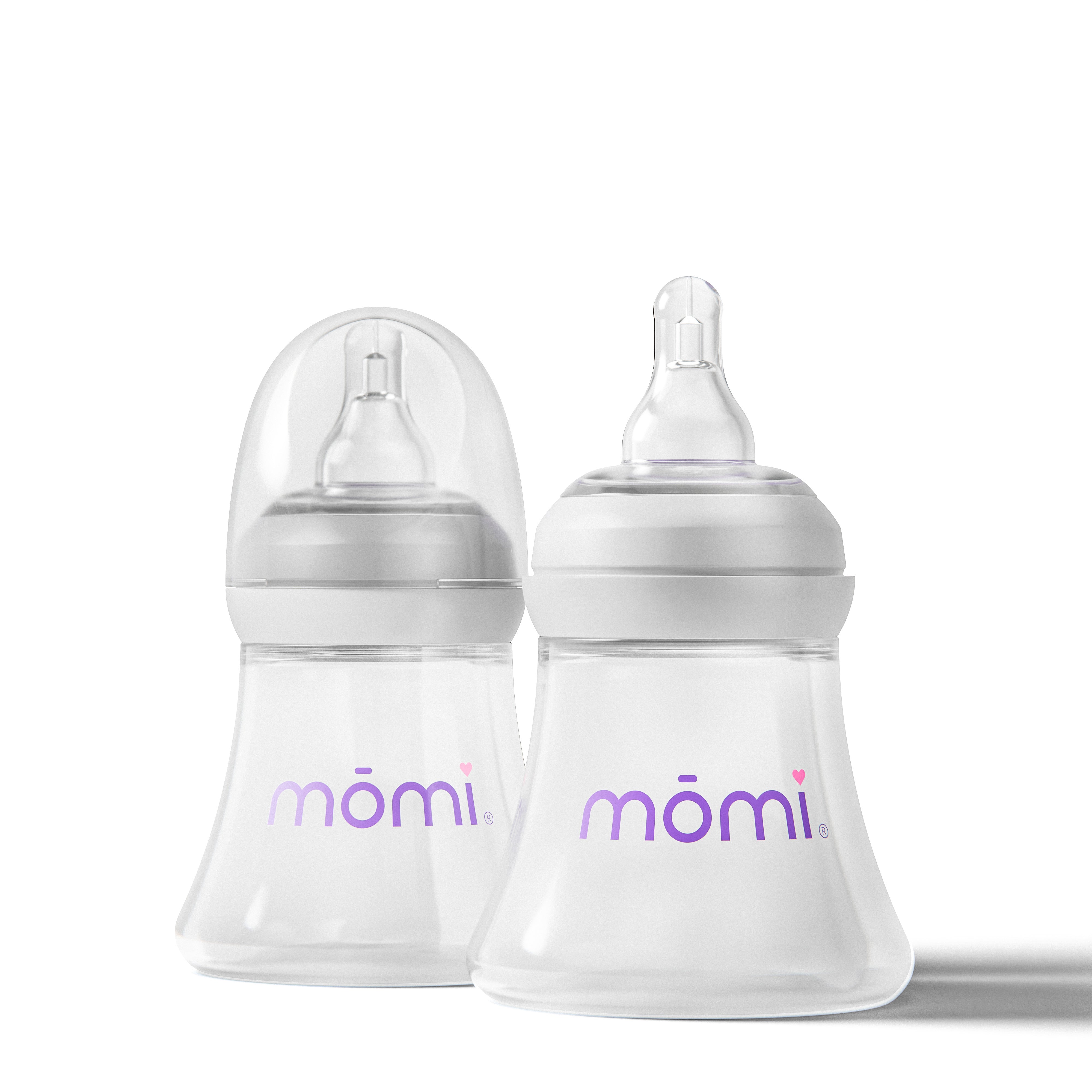 mōmi breast-like bottle, 5oz 2-set glass