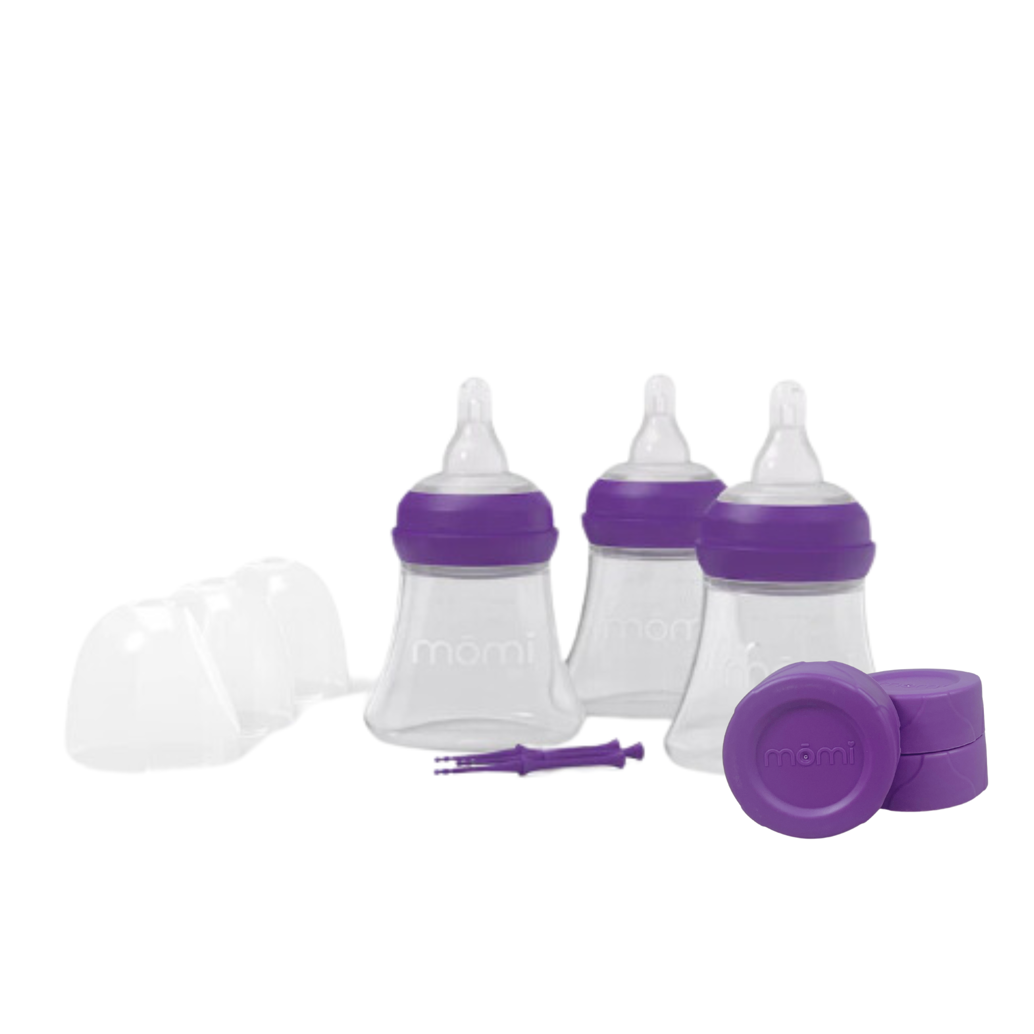 mōmi breast-like 3-bottle set with storage caps