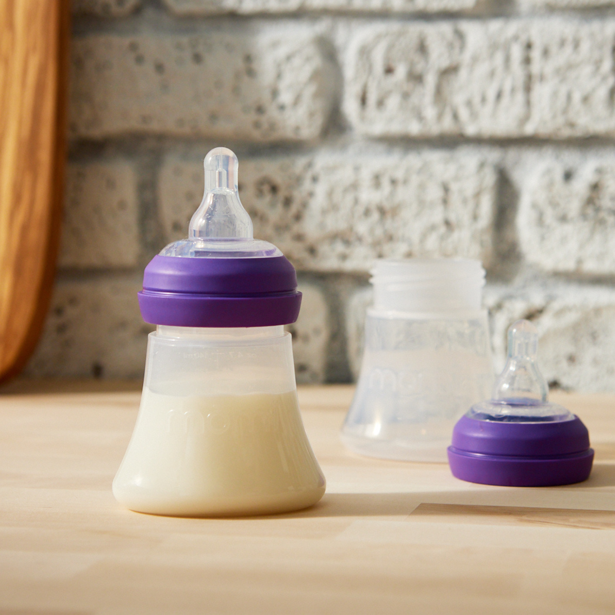 mōmi breast-like bottle set, plastic